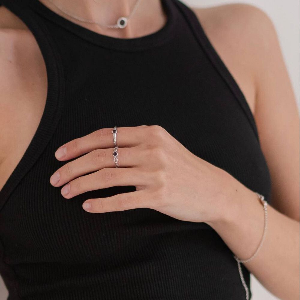 Кольцо плетеное с кругом