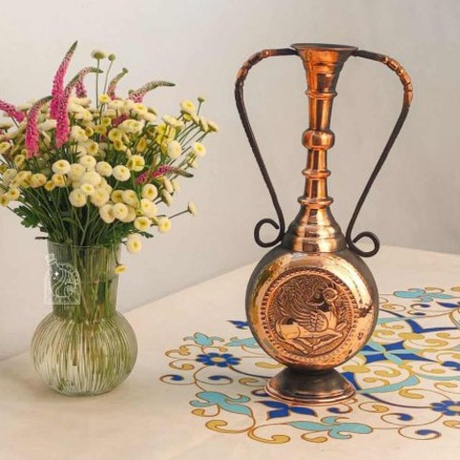 Медный кувшин с двумя ручками ручной работы Exirmes 30220379 Иран