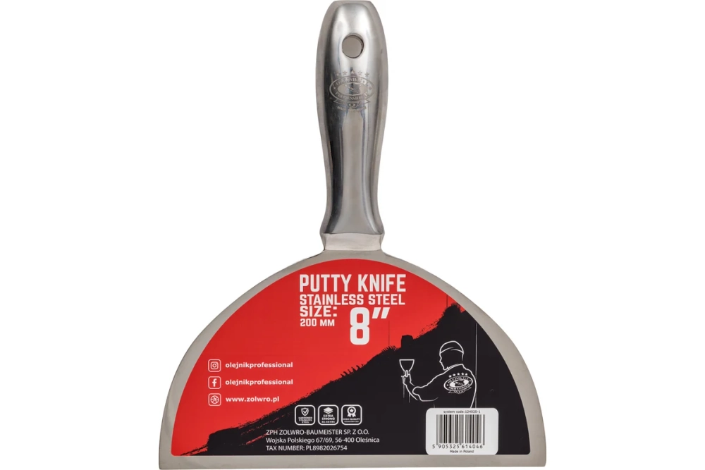 Шпатель Olejnik цельнометаллический 8'' (203,2мм)