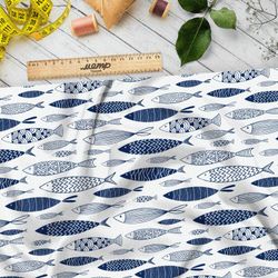 Ткань барби океанские рыбки