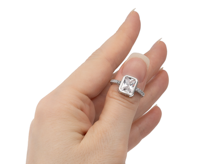 Перстень с прямоугольным кристаллом 11мм, разъемное (уценка)