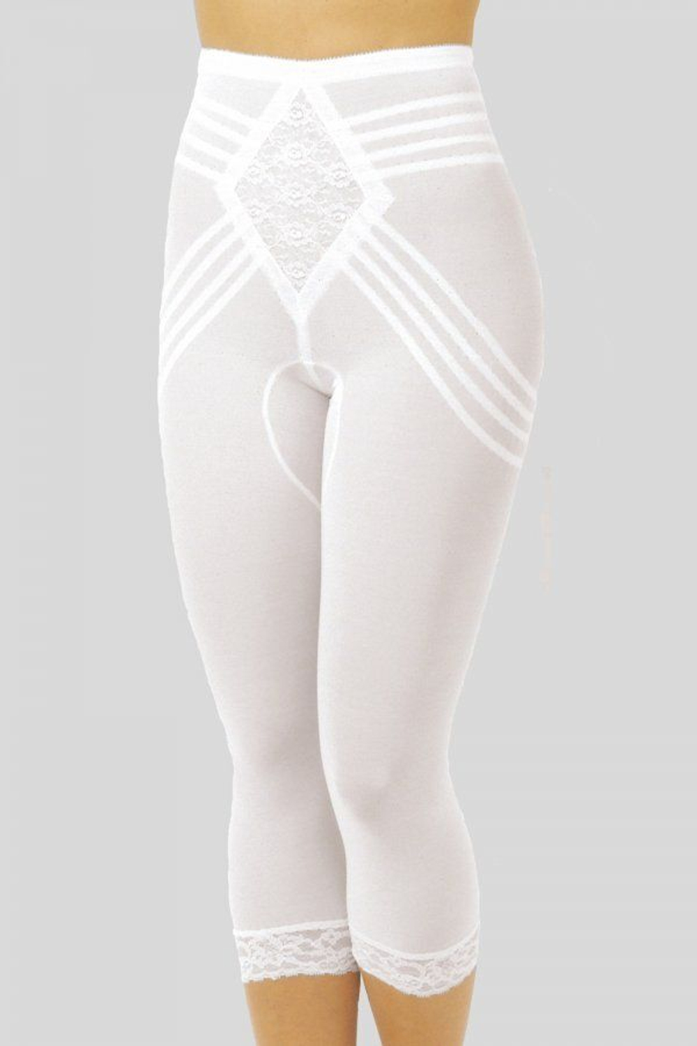 Корсетные штаны-капри сильной коррекции (Размер: XL) (Цвет: бежевый)