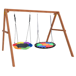 Деревянные качели с гнездом Гексагон и круглым гнездом Свиби