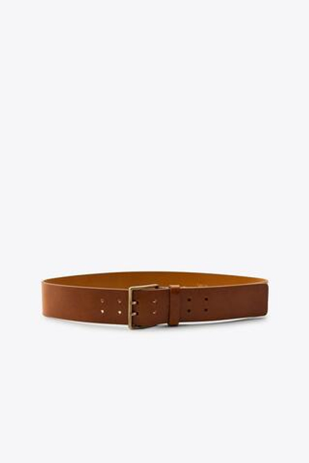 ZARA КОЖАНЫЙ РЕМЕНЬ С КВАДРАТНОЙ ПРЯЖКОЙ, ГОРЧИЧНЫЙ