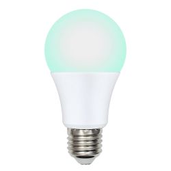LED-A60-9W-SCBG-E27-FR-DIM IP65 PLO65WH Лампа светодиодная диммируемая для бройлеров. Спектр синий и зеленый. TM Uniel.