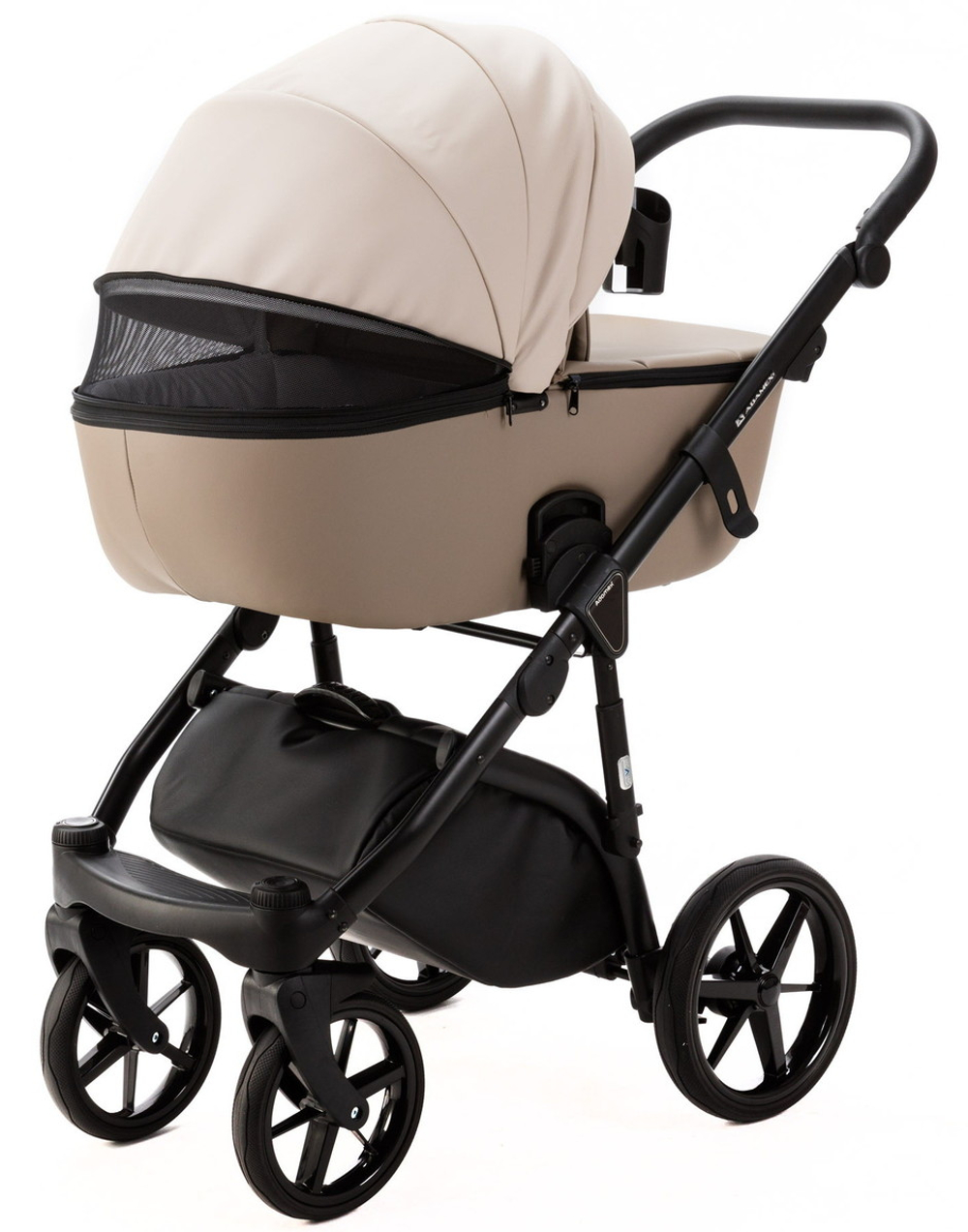 Детская коляска Adamex Nola Deluxe 2 в 1 N-SD113 (СВ.БЕЖ.КОЖА + Т.БЕЖ.КОЖА)