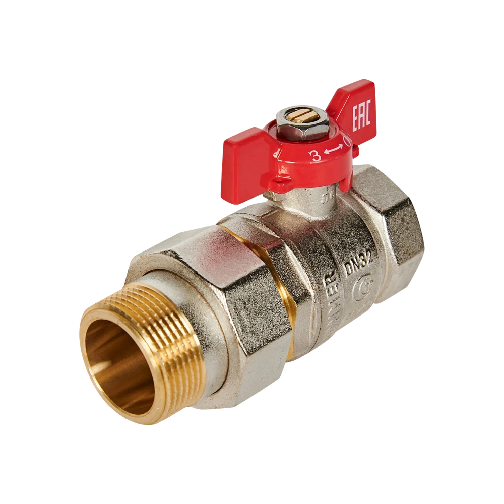 Кран шаровой полнопроходной ROMMER - 1"1/4 (ВР/НР, PN40, ручка-бабочка)