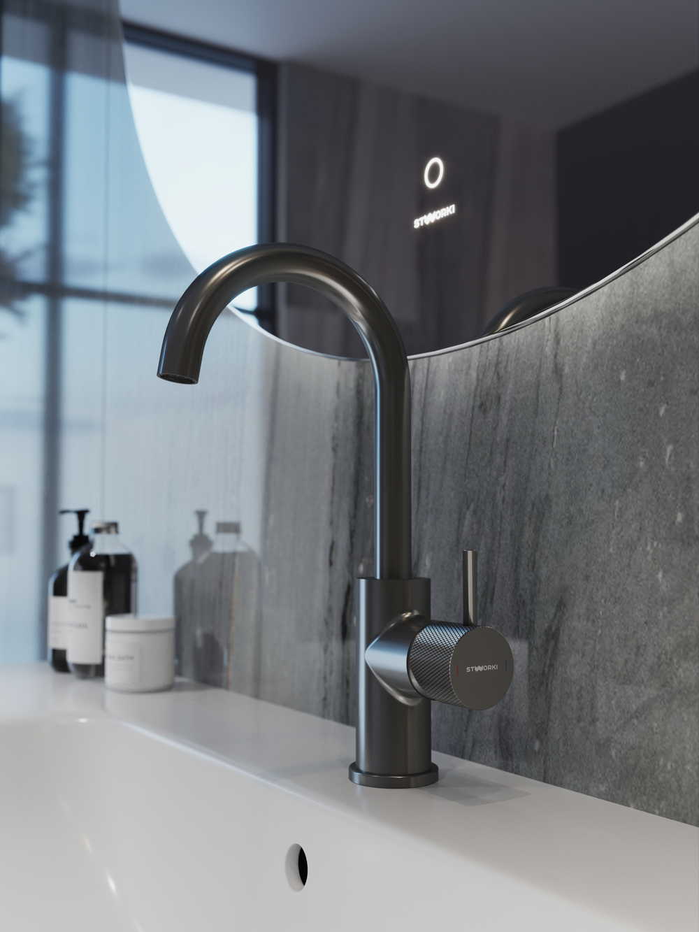 Смеситель для раковины STWORKI Стокгольм S36015GB вороненая сталь