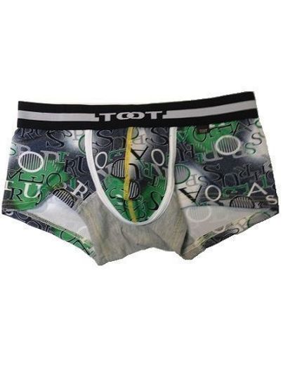 Мужские трусы хипсы зеленые с черной резинкой TOOT Crazy Words Green Hips