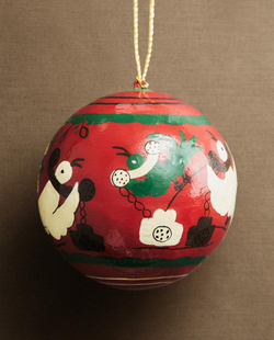 ZARA HOME НОВОГОДНЕЕ УКРАШЕНИЕ «ШАР ПАПЬЕ-МАШЕ», КРАСНЫЙ