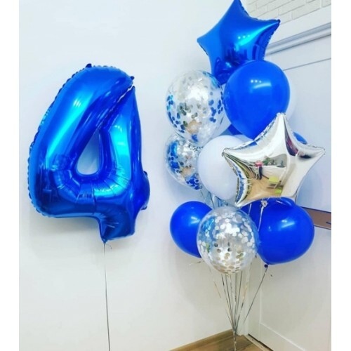 Композиция из шаров «Синий Иней»