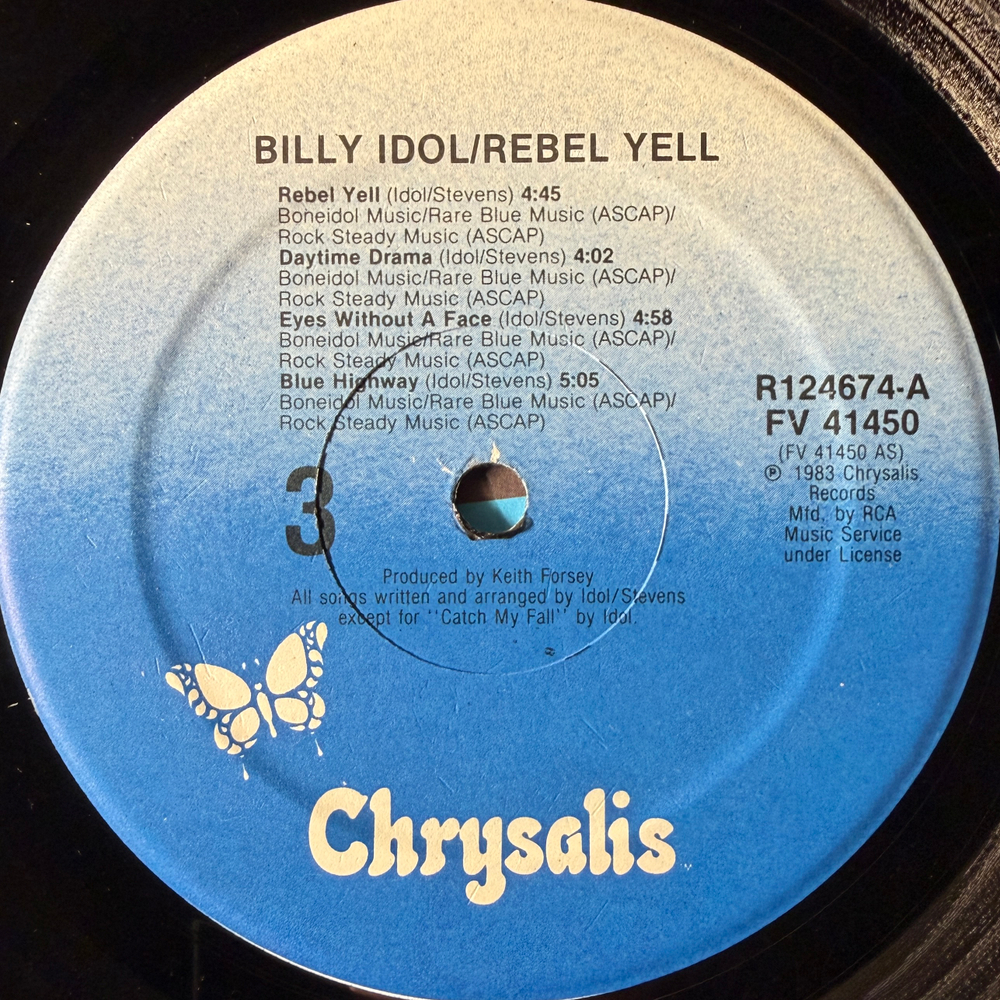Billy Idol ‎– Rebel Yell (США 1983г.) Club Т