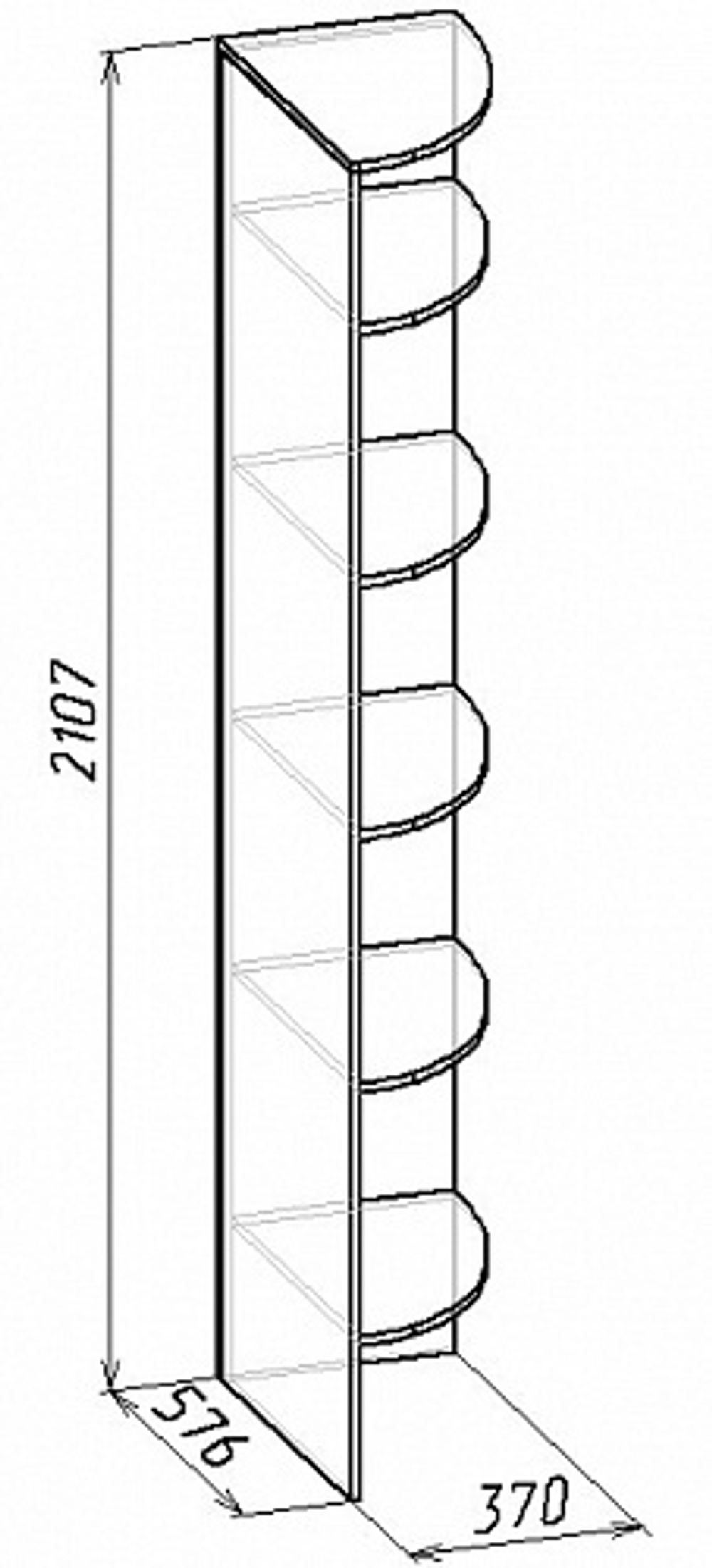 Полка угловая Sherlock 14, орех