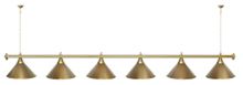 Лампа STARTBILLIARDS 6 пл. (плафоны зеленые,штанга золотая,фурнитура золото)
