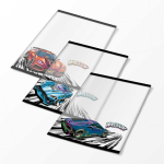 Обложки для тетрадей с рисунком 3шт. 350х216мм "Гонки" (Феникс+)