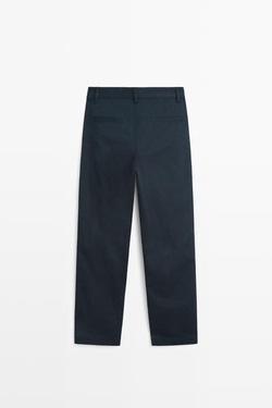 Massimo Dutti Эластичные хлопковые брюки-клеш, глубокий синий