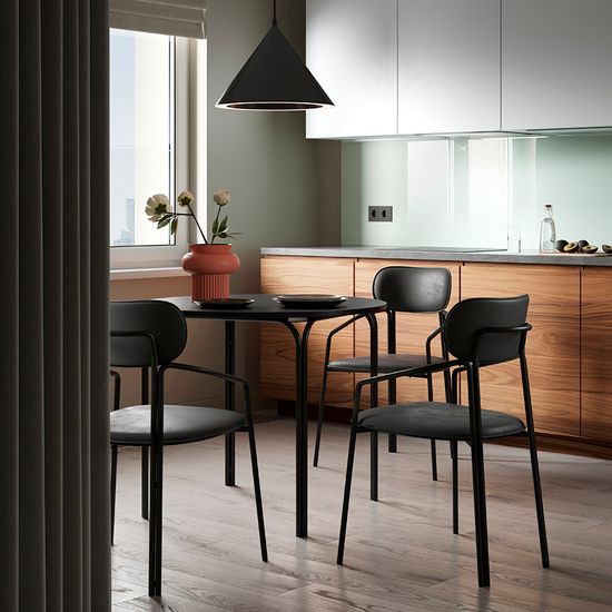 Стол обеденный ror, D90 см, черный