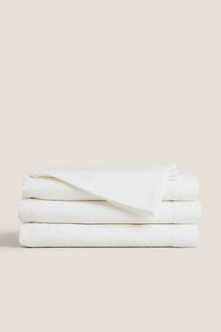 ZARA HOME БАЗОВАЯ ЛЬНЯНАЯ СКАТЕРТЬ, БЕЛЫЙ