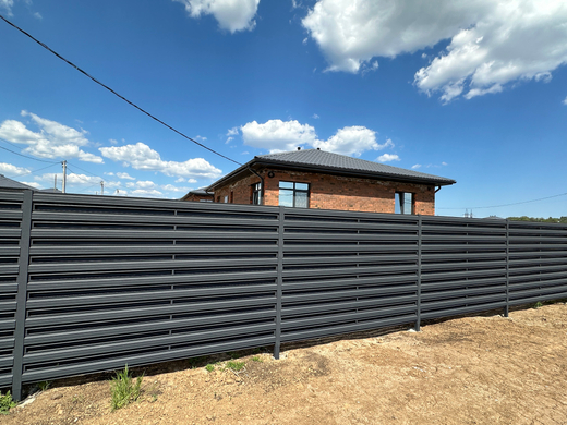 Штакетник горизонтальное направление, шахматный порядок