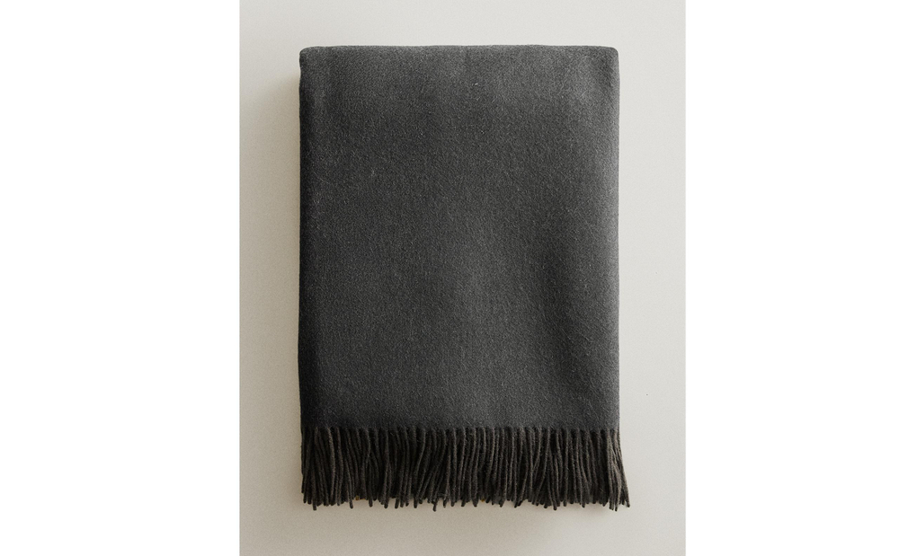 Zara Home плед из хлопка, экрю, 140x190 см