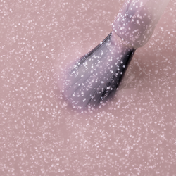 IQ Beauty Лак для ногтей профессиональный укрепляющий с биокерамикой #088, 12.5 мл Пыльно-розовый с белой крошкой, полупрозрачный