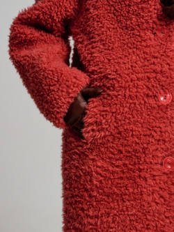 Шуба женская чебурашка на зиму, красная, SilverFox