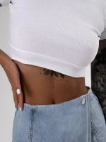 Футболка однотонная в рубчик базовая