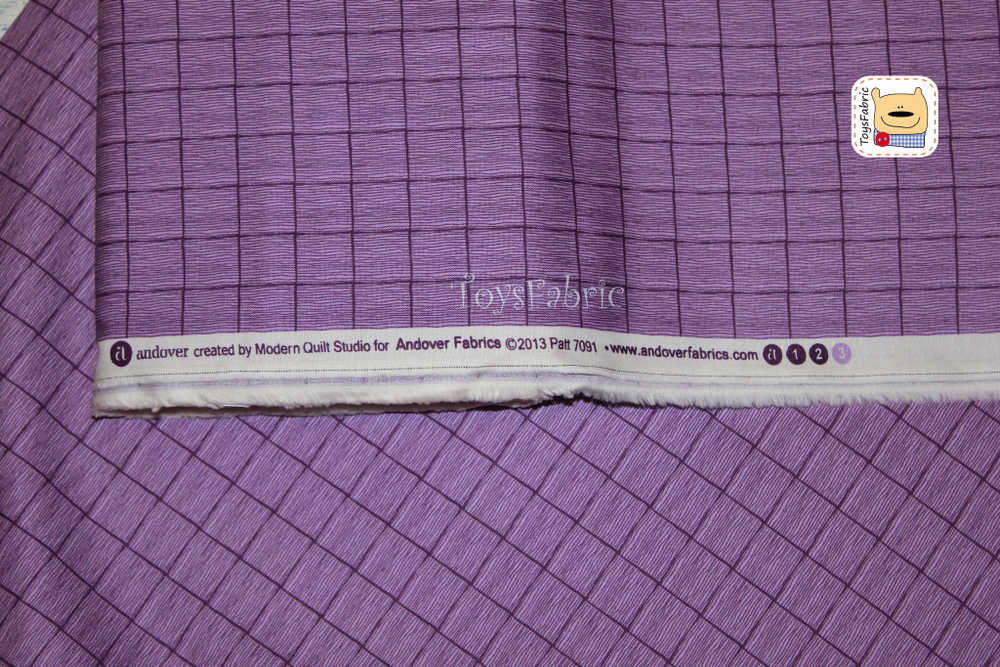 Ткань для пэчворка 20617 (фиолетовая клетка) 45х55см