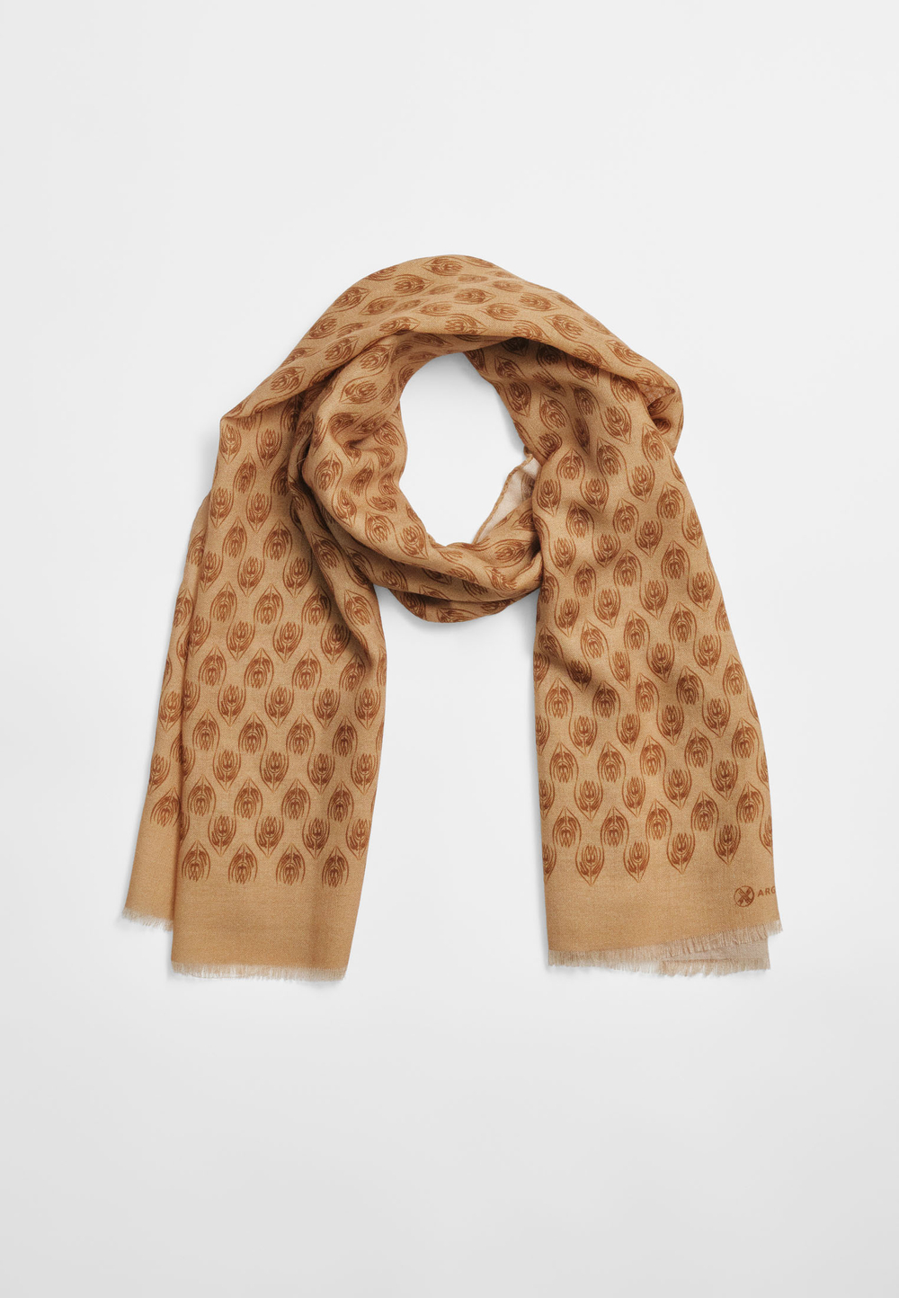 Шерстяной палантин Qarlygash & Qyzgaldaq BEIGE 68х180