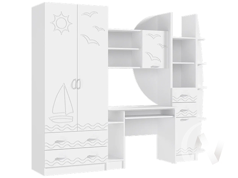 Стенка Детская Юниор-2 (белый/шарли белый)