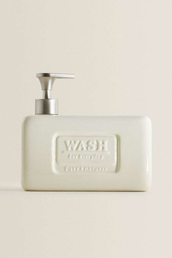 ZARA HOME ДОЗАТОР ЖИДКОСТИ ДЛЯ МЫТЬЯ ПОСУДЫ С КОНТЕЙНЕРОМ, КРЕМОВЫЙ