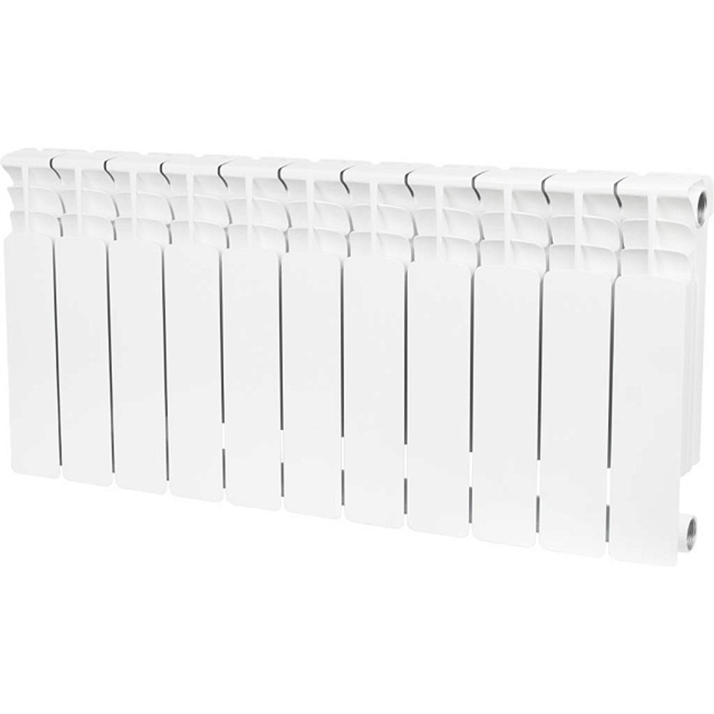Радиатор биметаллический STOUT Space 500 - 11 секций (подключение боковое, цвет белый)