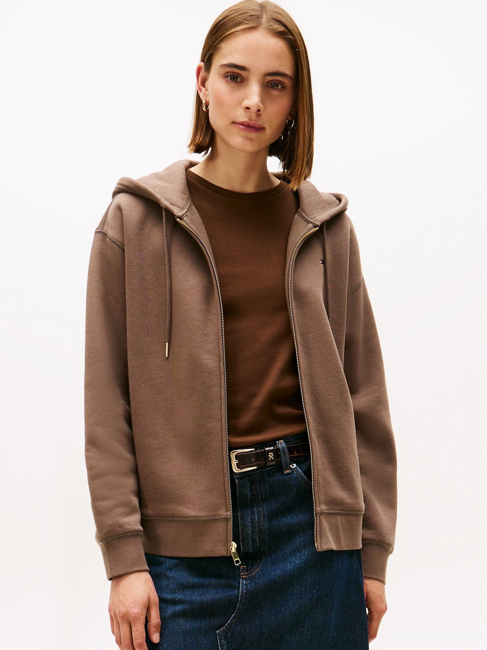 Худи на молнии Tommy Hilfiger Relaxed Fit Zip Hoodie Hot Coco