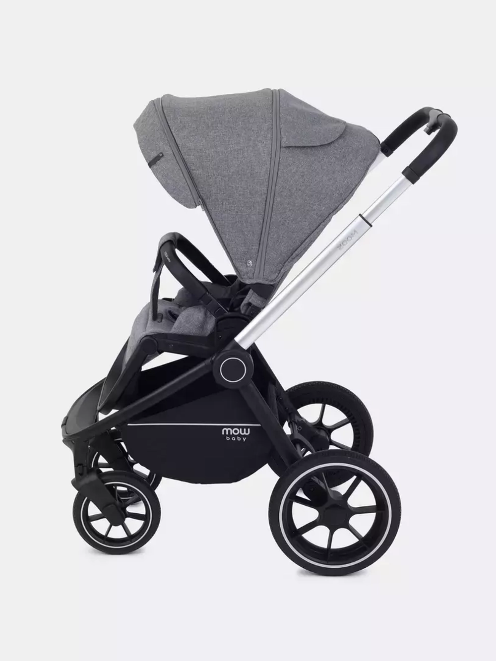 Коляска детская MOWBaby "ZOOM"PU (2в1) RA086 Silver Grey