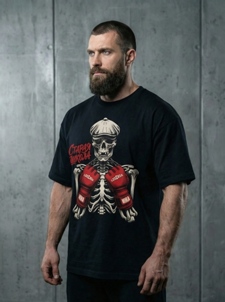 Футболка оверсайз хлопковая черная Legenda Кости боевые