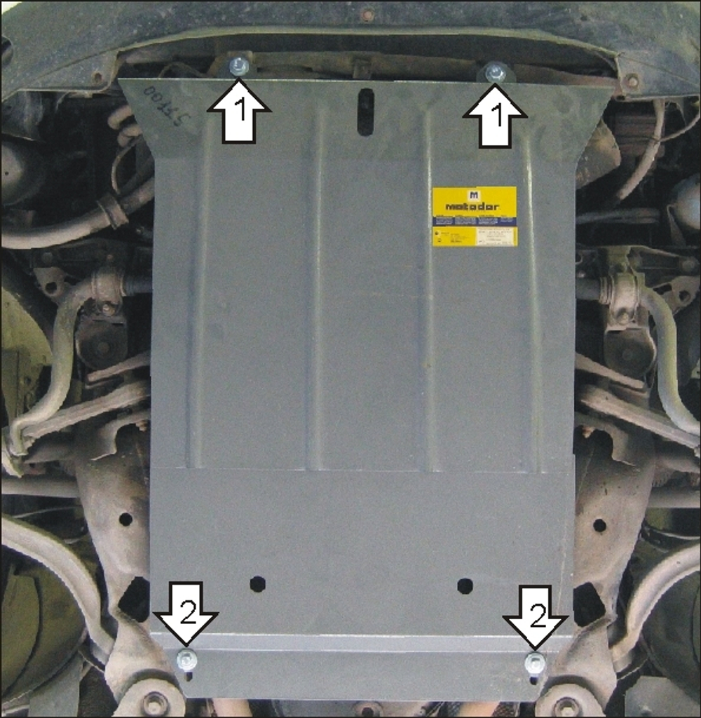 Усиленная защита Motodor картера двигателя, кпп. 2 мм, сталь. для Audi A4 2004-2007 арт.02713