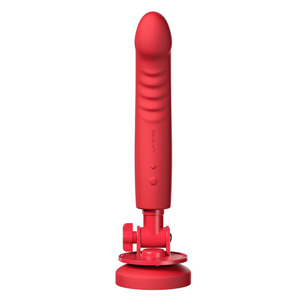 Красный вибратор 27,2см со съемной присоской, с технологией Touch-Sense и управлением через приложение Lovense Mission 2 Smart Suction Vibrator Red LE-45