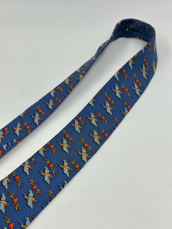 Галстук синий «Утки» Salvatore Ferragamo