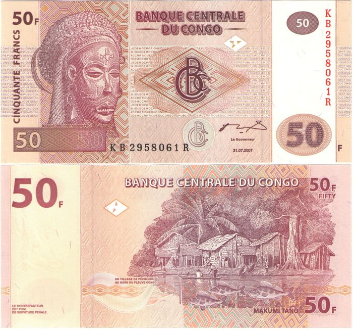 50 франков 2007 Конго