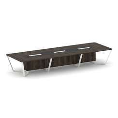 Steel Meet Стол переговорный прямоугольный KM-PR.B.SP-16 Дуб Мали/Графит Глянец/Металл Белый 4800*16