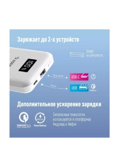 Внешний аккумулятор Power bank 10000mAh