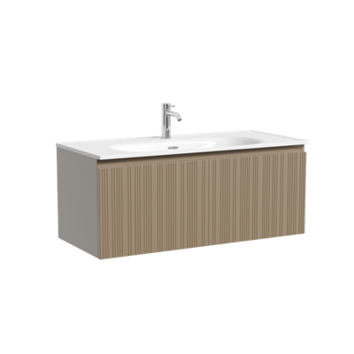 Тумба подвесная SANCOS Code 990х453х400, c одним  ящиком оснащенным доводчиками, цвет серо- бежевый , арт. CD100GB