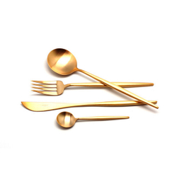 Набор столовых приборов на 6 персон 24 предмета Cutipol Moon Gold матовый