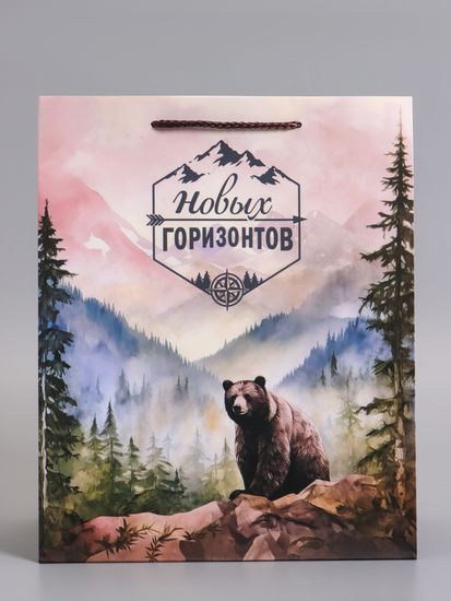 Пакет подарочный ламинированный «Северный характер», 26×12×32 см