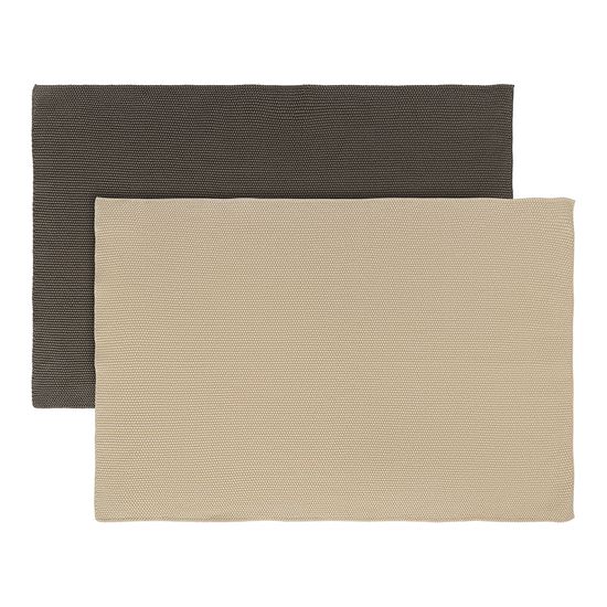 Набор из двух кухонных вязаных полотенец из коллекции essential, темно-серое/бежевое