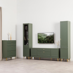 Гостиная Марион-1 Дымчатый зеленый / Олива шагрень