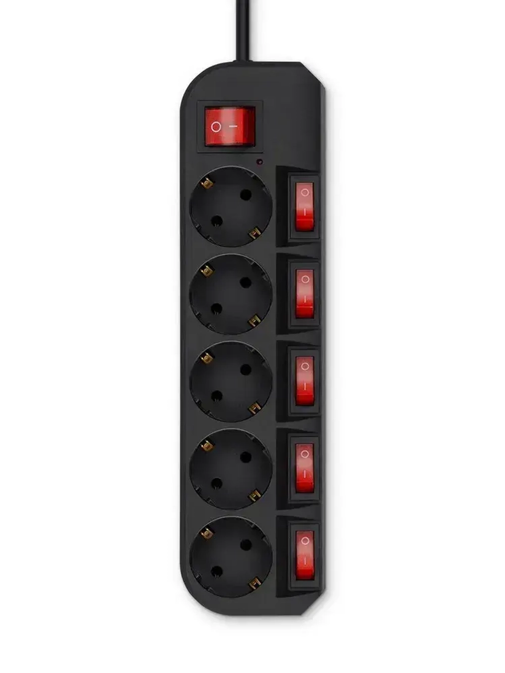 Сетевой фильтр Buro 500SH-1.8-SW-B 1.8м, 5 розеток, с выключателем, черный