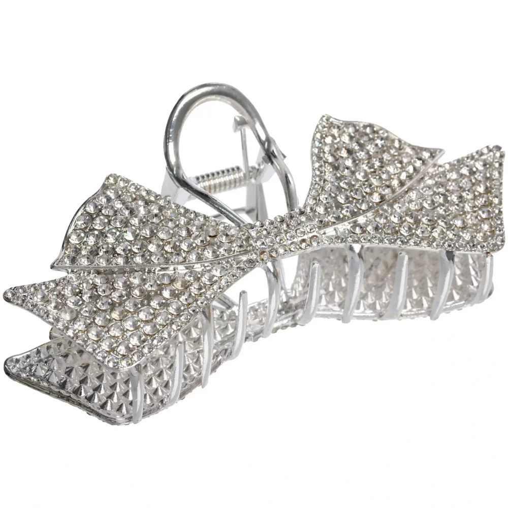 Заколка-краб для волос «AKS - DesignPRO», бантик, цвет золото и хром, 11.5*5см