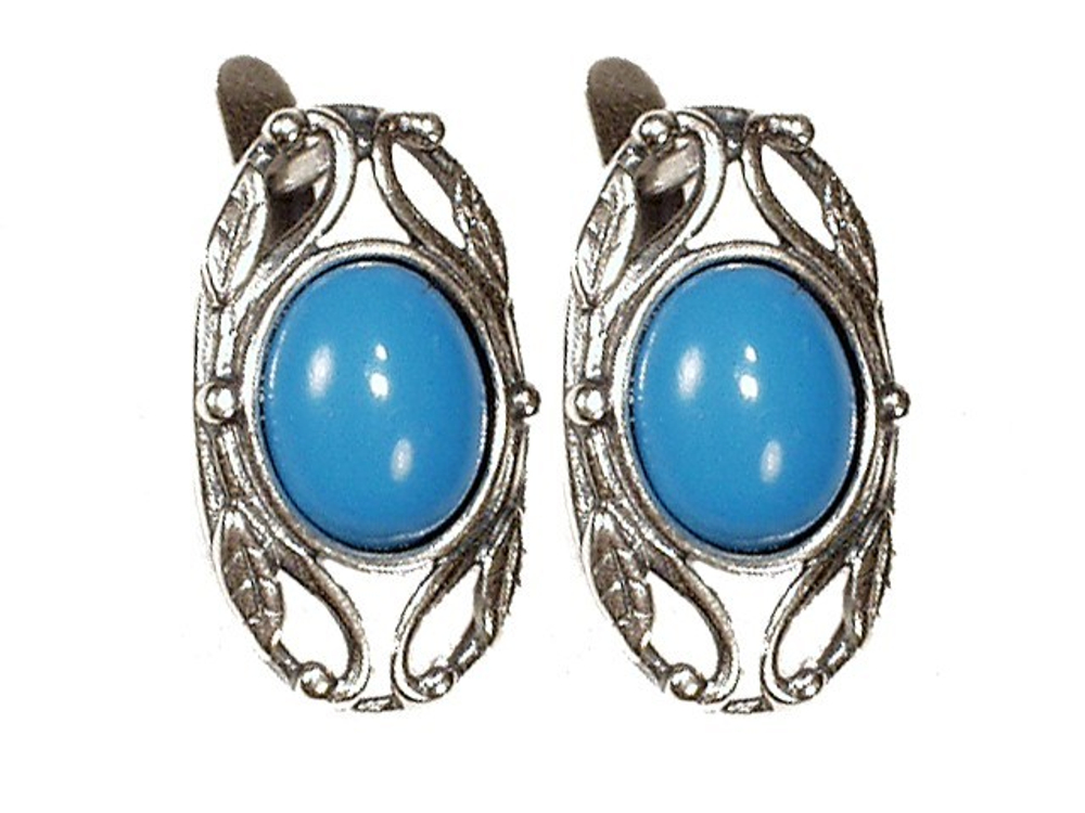 "Коломна" серьги в серебряном покрытии из коллекции "Города России" от Jenavi  с английским замком