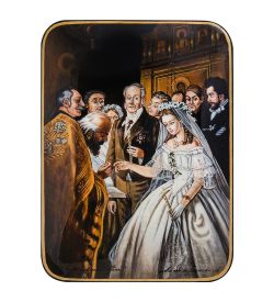 Народные промыслы ШК-55/196 Шкатулка «Неравный брак» исп. Лидяева Л.